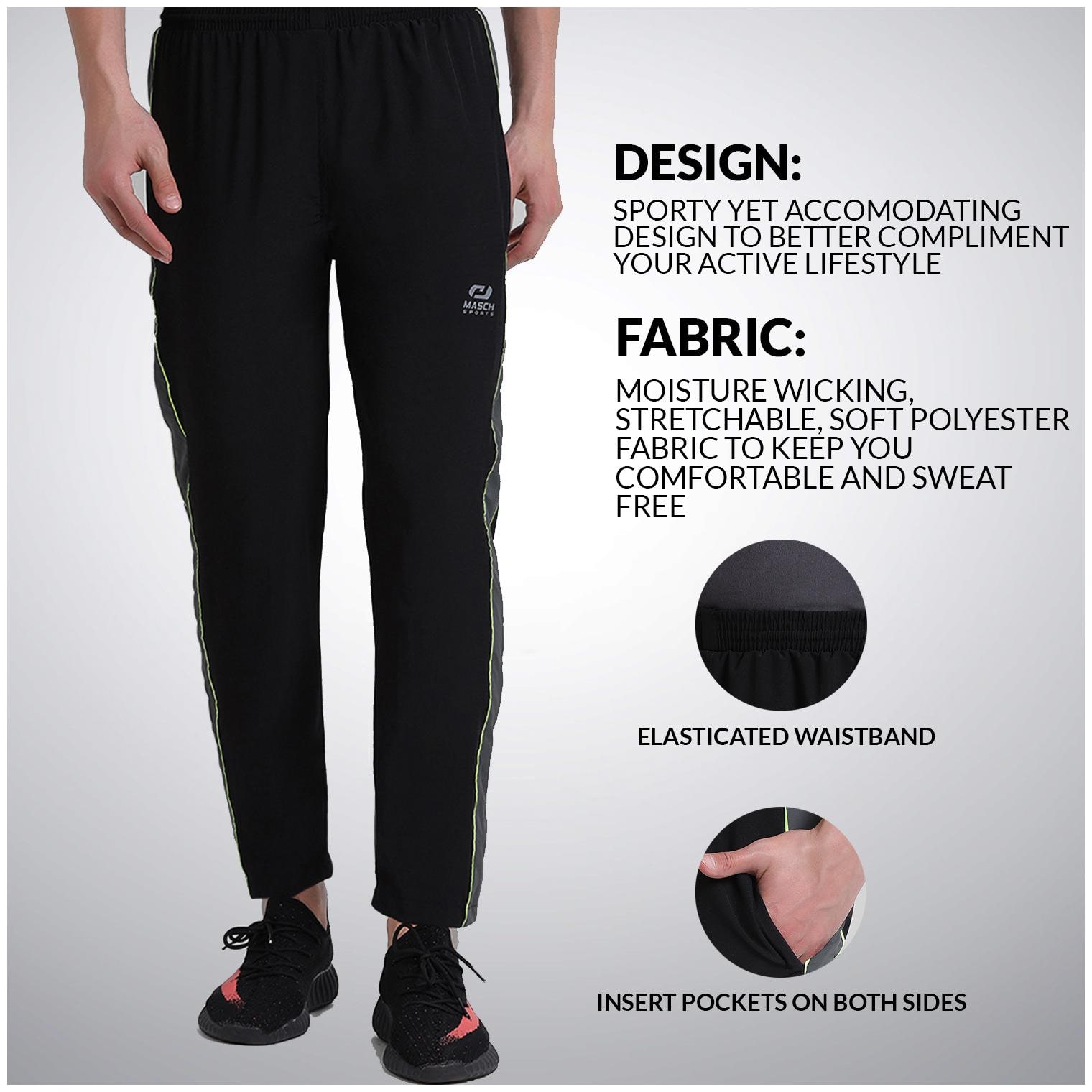 

Masch Sports Mens Active Wear Regular-fit Lower with Elastic Waistband Casual Trouser Cum Running Track Pant with Pockets