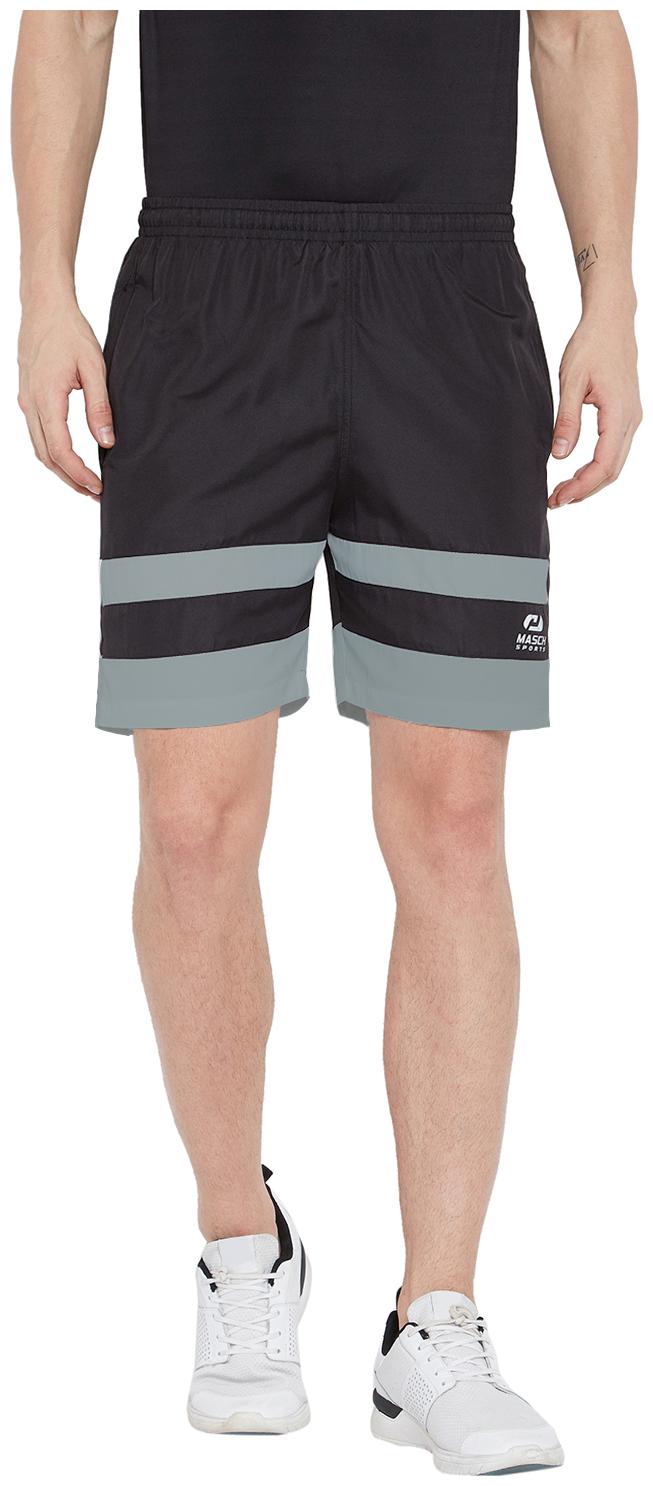 

Masch Sports Mens Regular Fit Black Soft Polyester Sports Shorts- Active Wear Sports Wear Gym Wear Shorts For Men