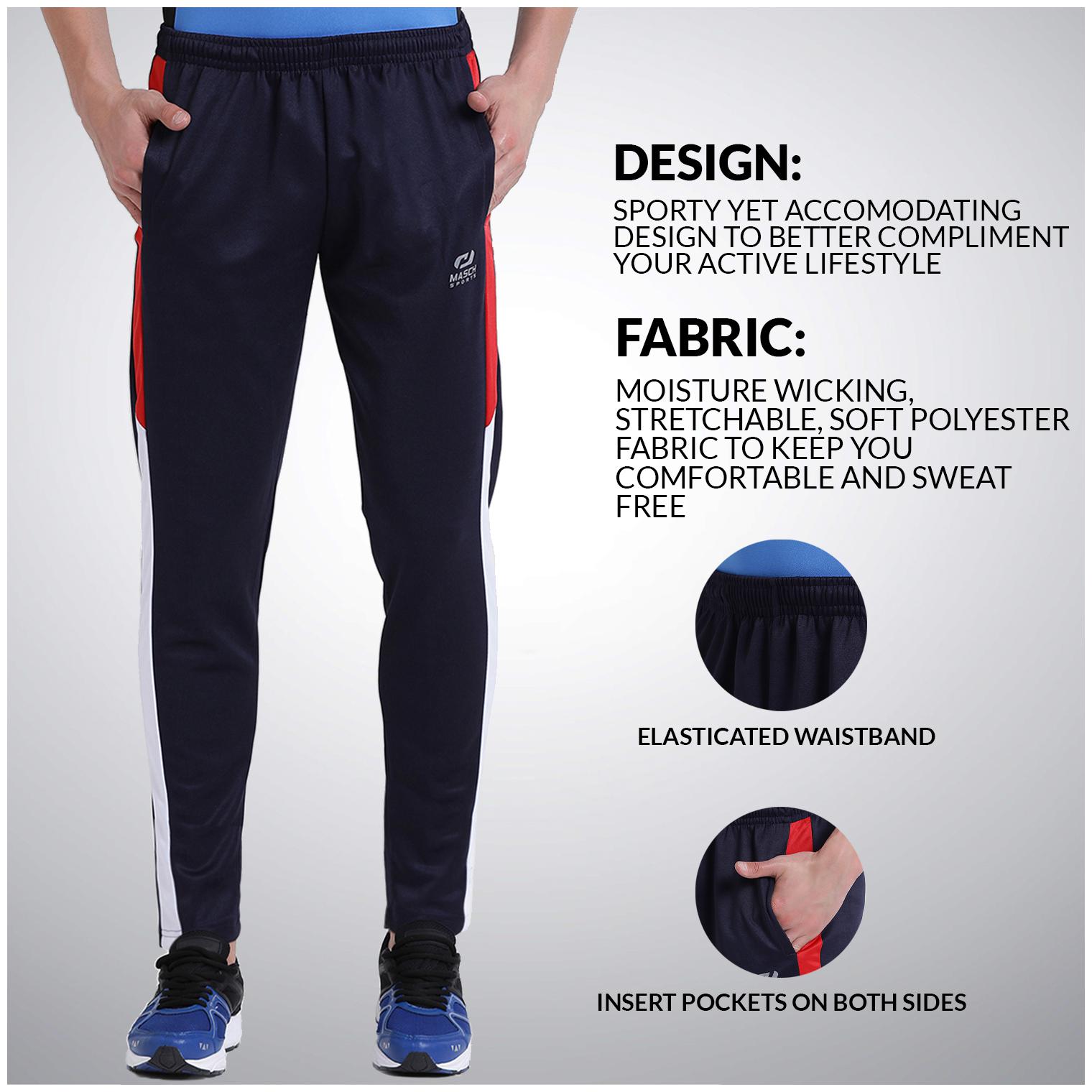

Masch Sports Mens Active Wear Regular-fit Lower with Elastic Waistband Casual Trouser Cum Running Track Pant with Pockets