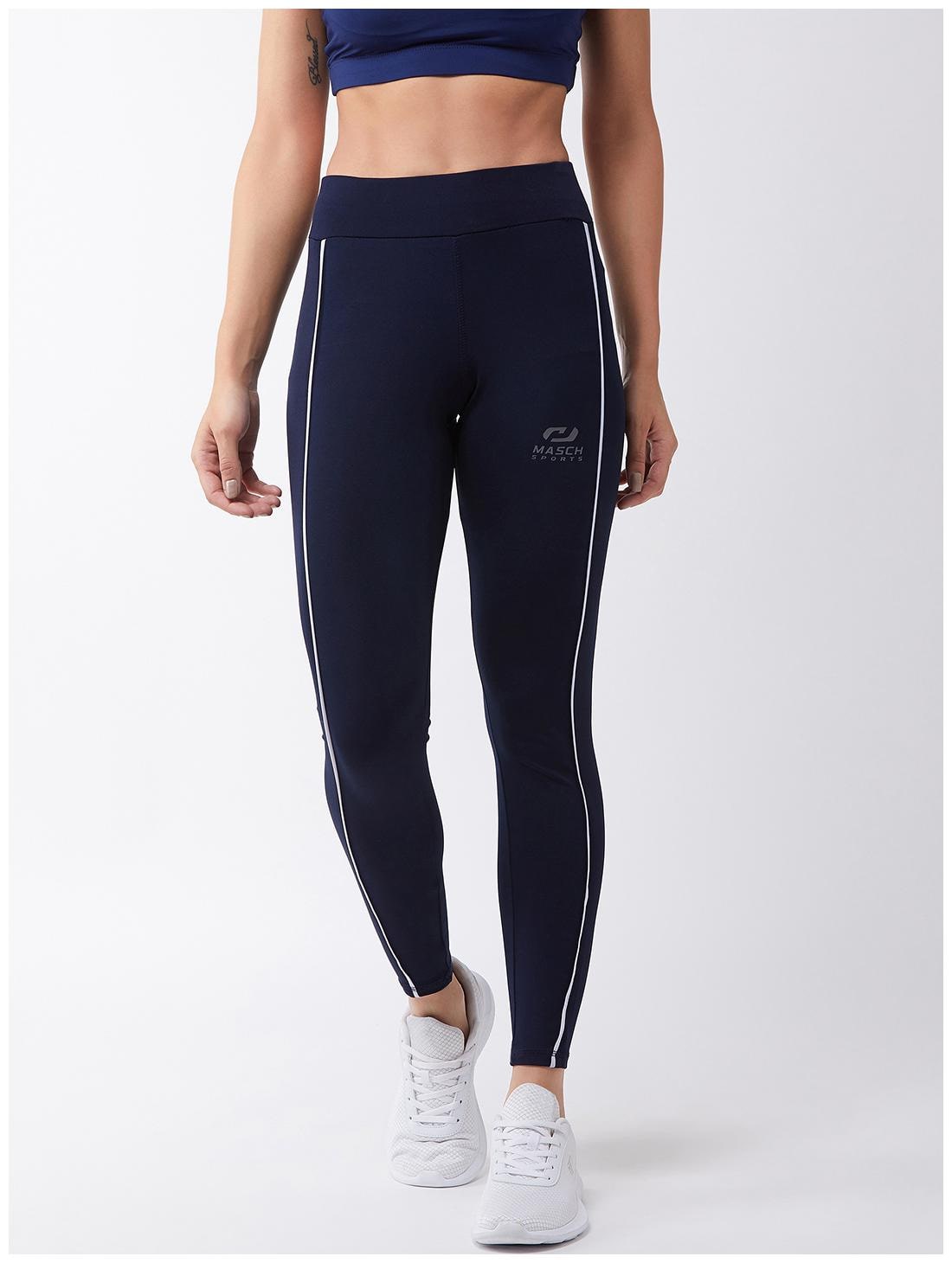 

Masch Sports Striped Tights - Navy