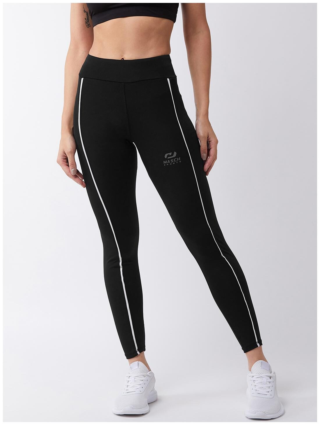 

Masch Sports Striped Tights - Black