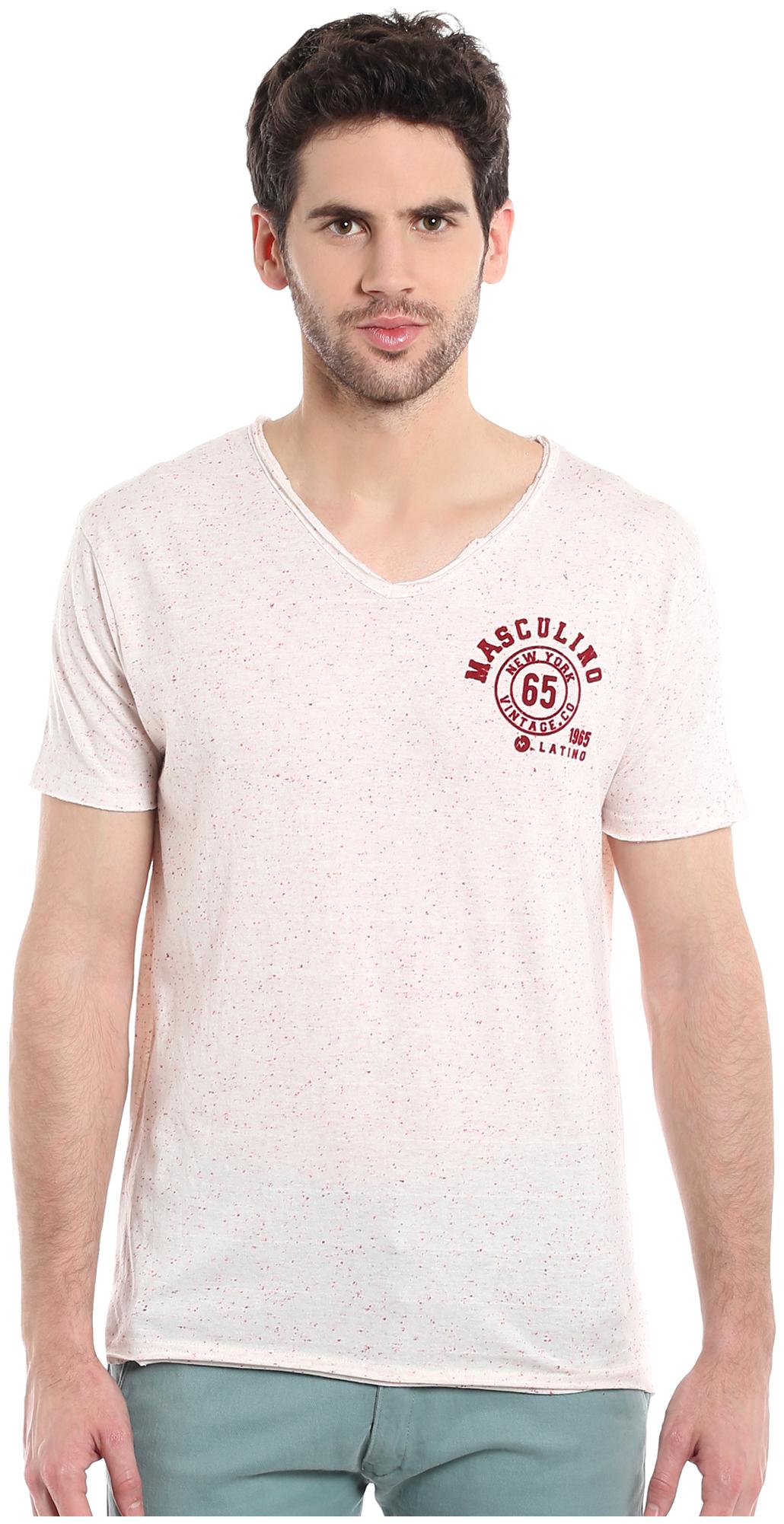 

Masculino Latino Men White Regular fit Cotton V neck T-Shirt - Pack Of 1