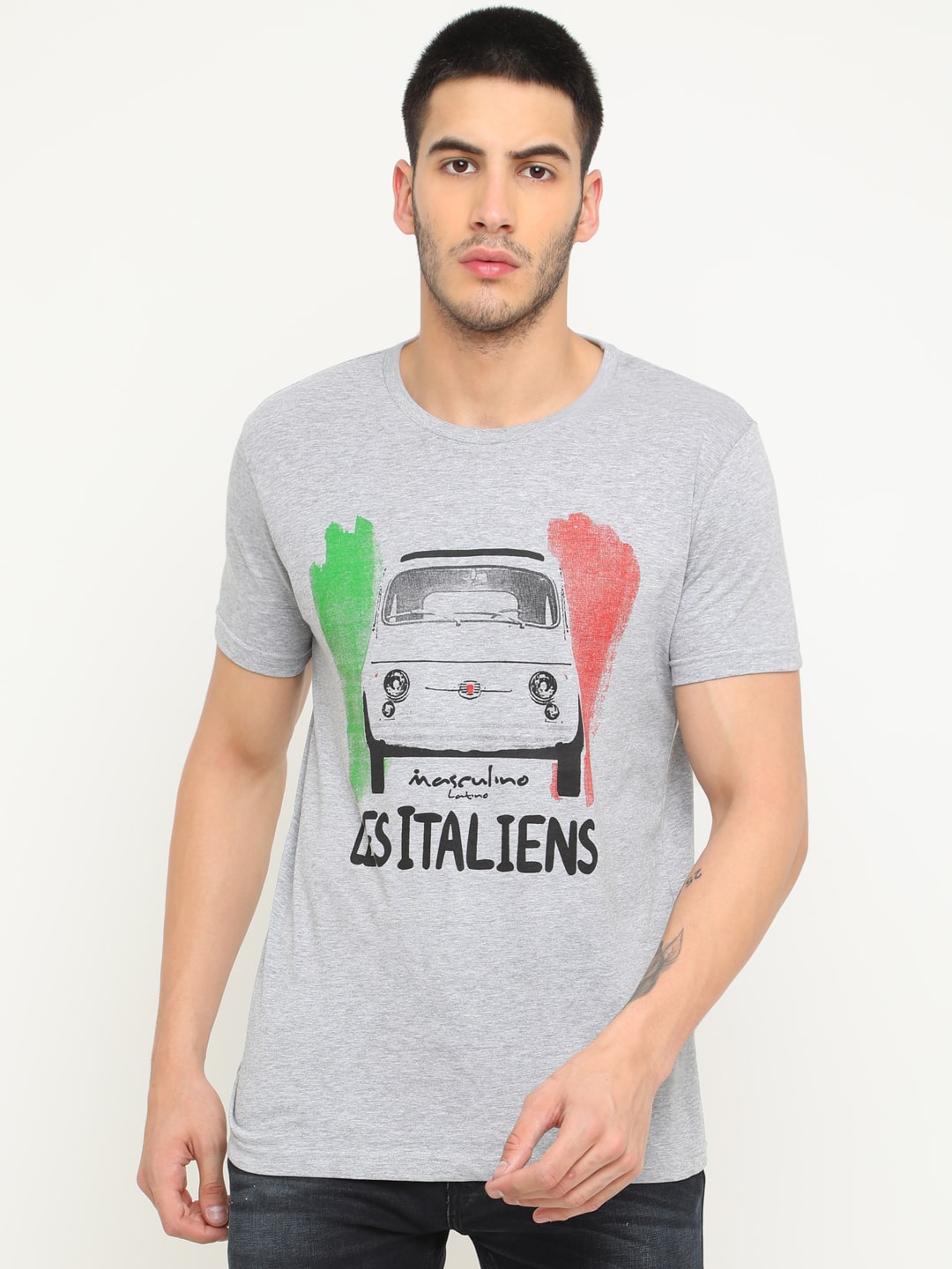 

Masculino Latino Men Grey Regular fit Cotton Round neck T-Shirt - Pack Of 1