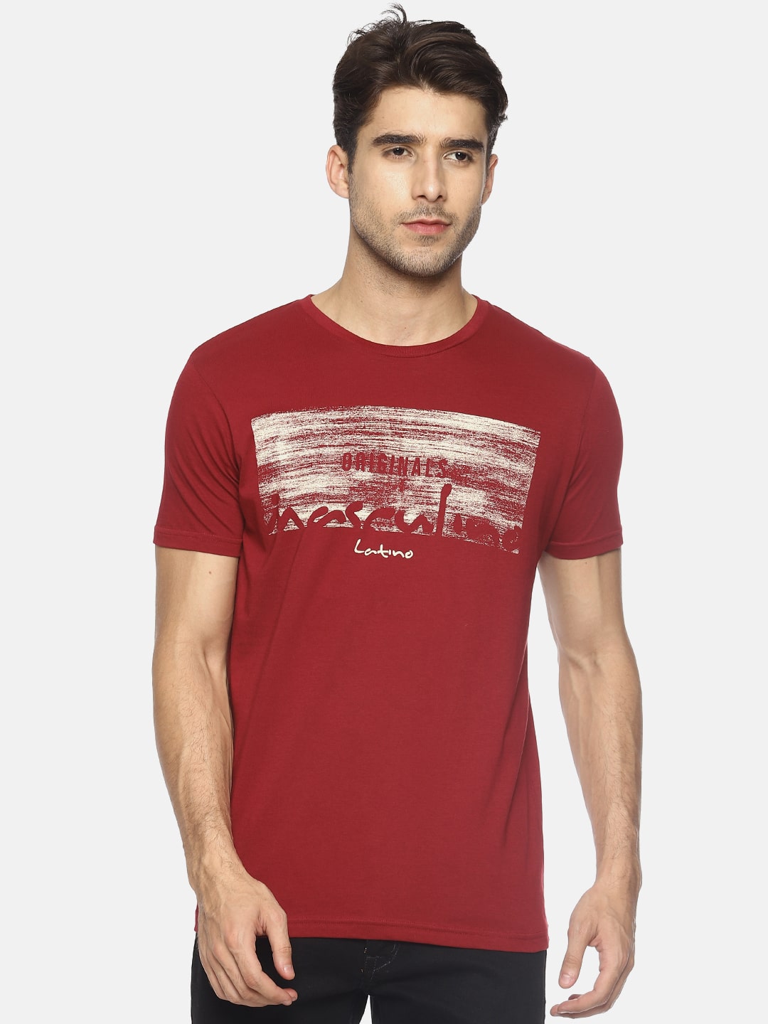 

Masculino Latino Men Maroon Regular fit Cotton Round neck T-Shirt - Pack Of 1
