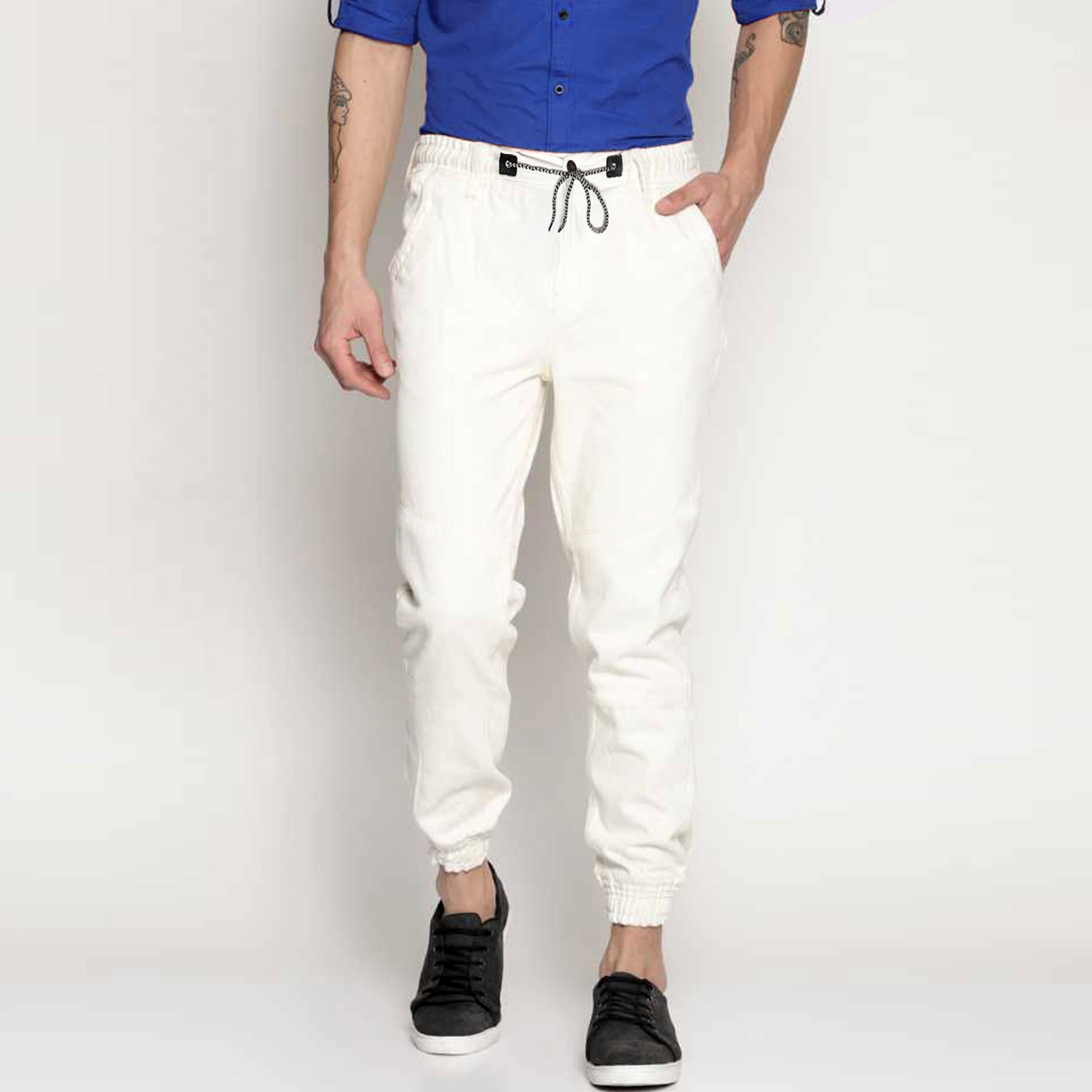 

Masterly Weft Men White Jogger Jeans