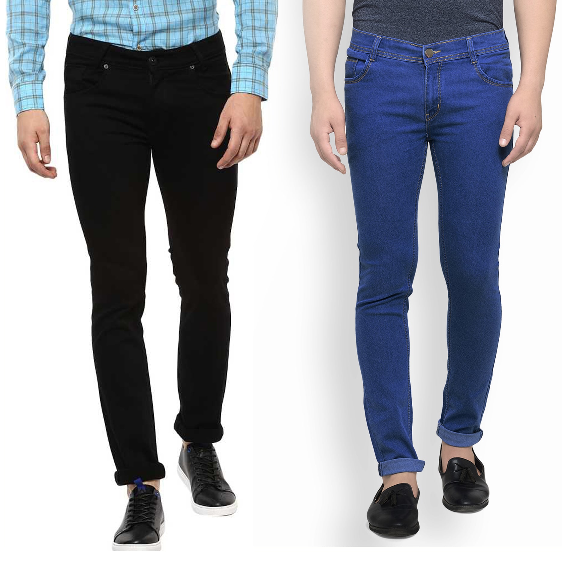 

Masterly Weft Men Blue Black Slim Fit Jeans