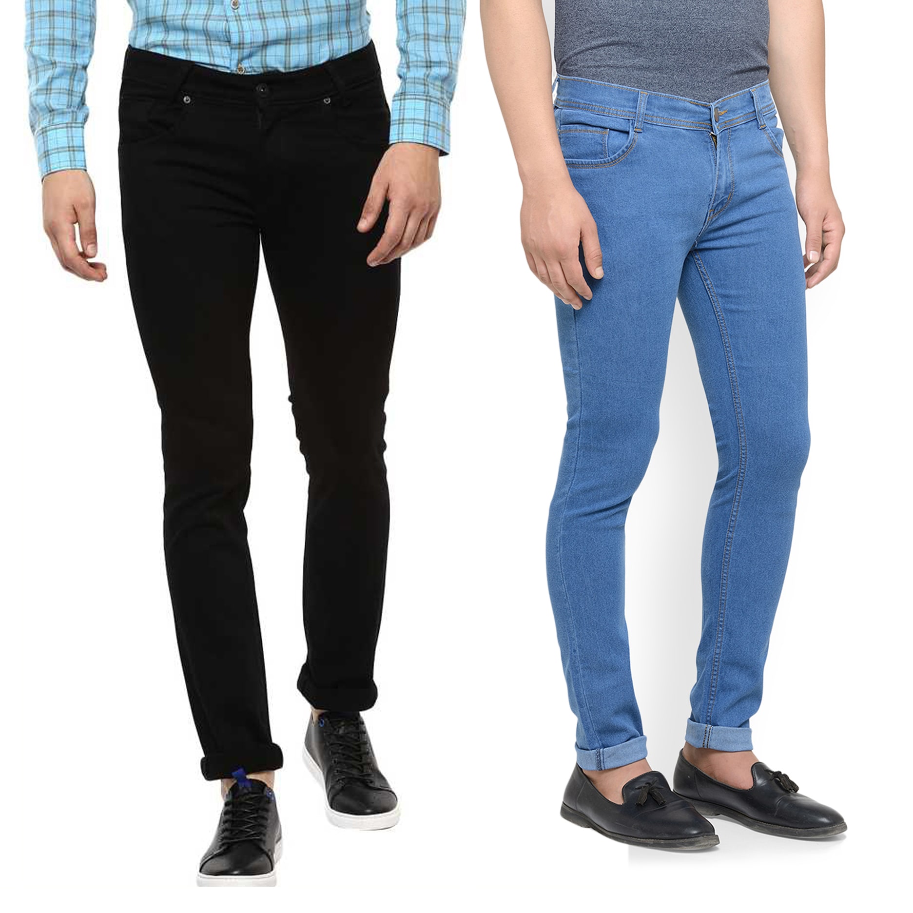 

Masterly Weft Men Blue Black Slim Fit Jeans