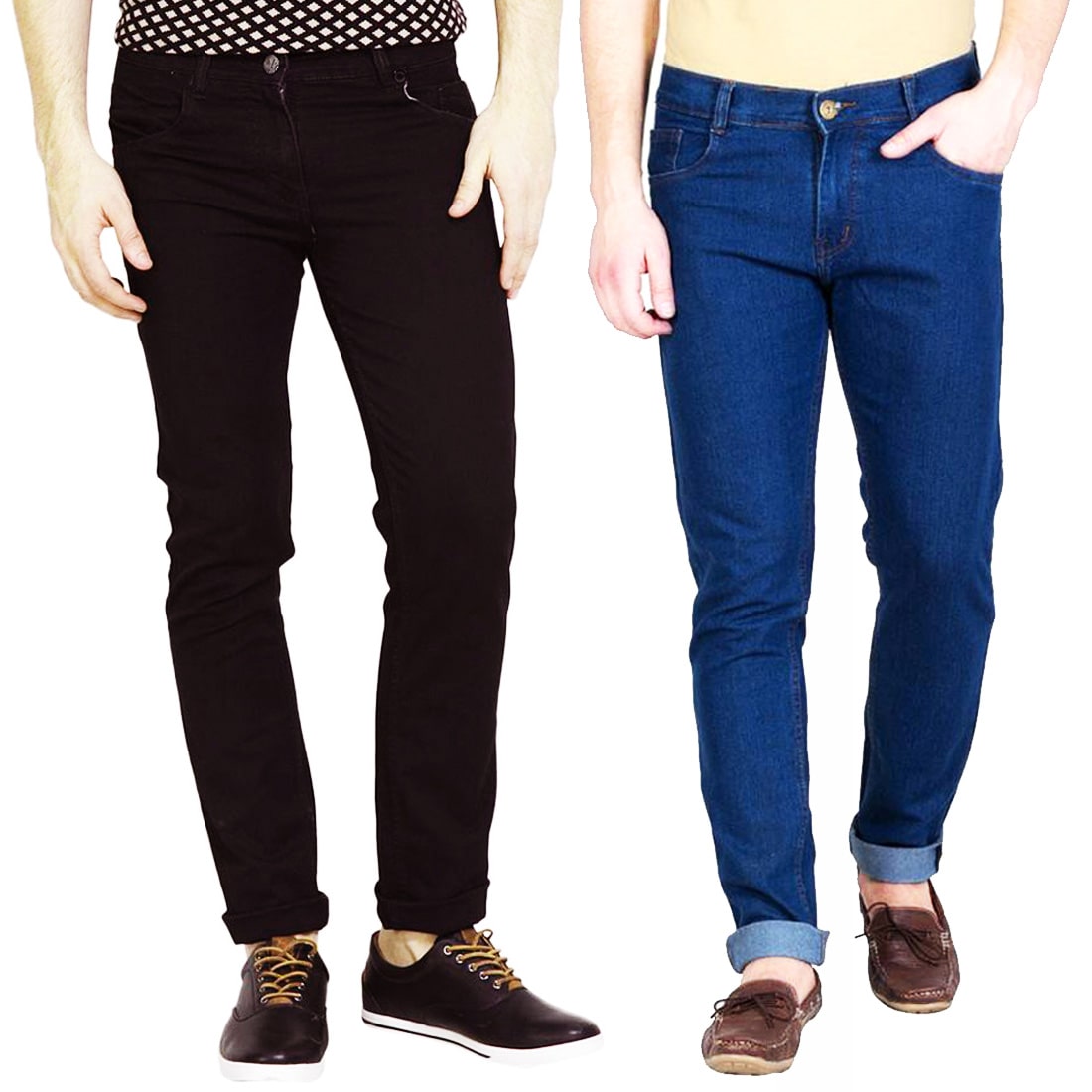 

Masterly Weft Men Blue Black Slim Fit Jeans