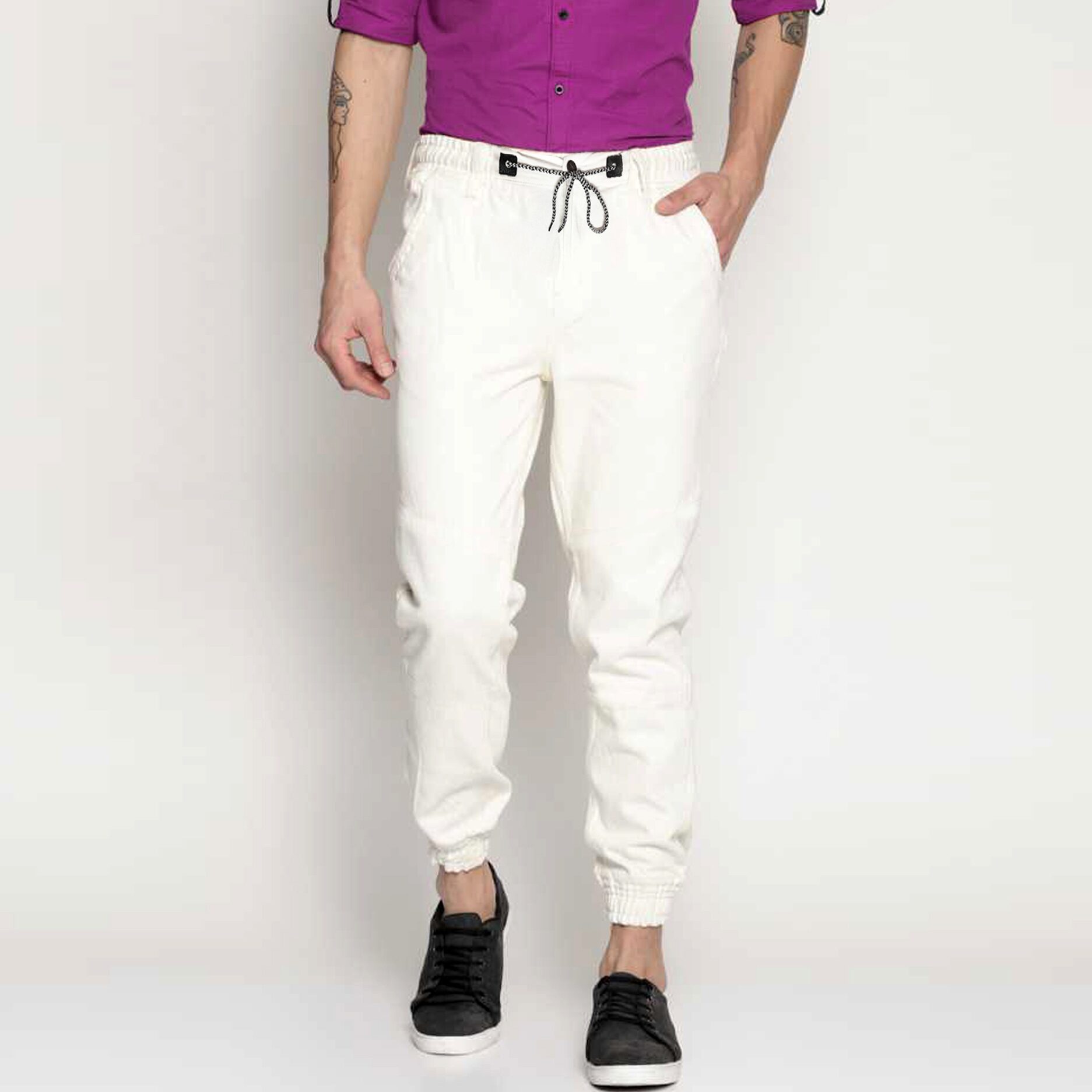 

Masterly Weft Men White Jogger Jeans