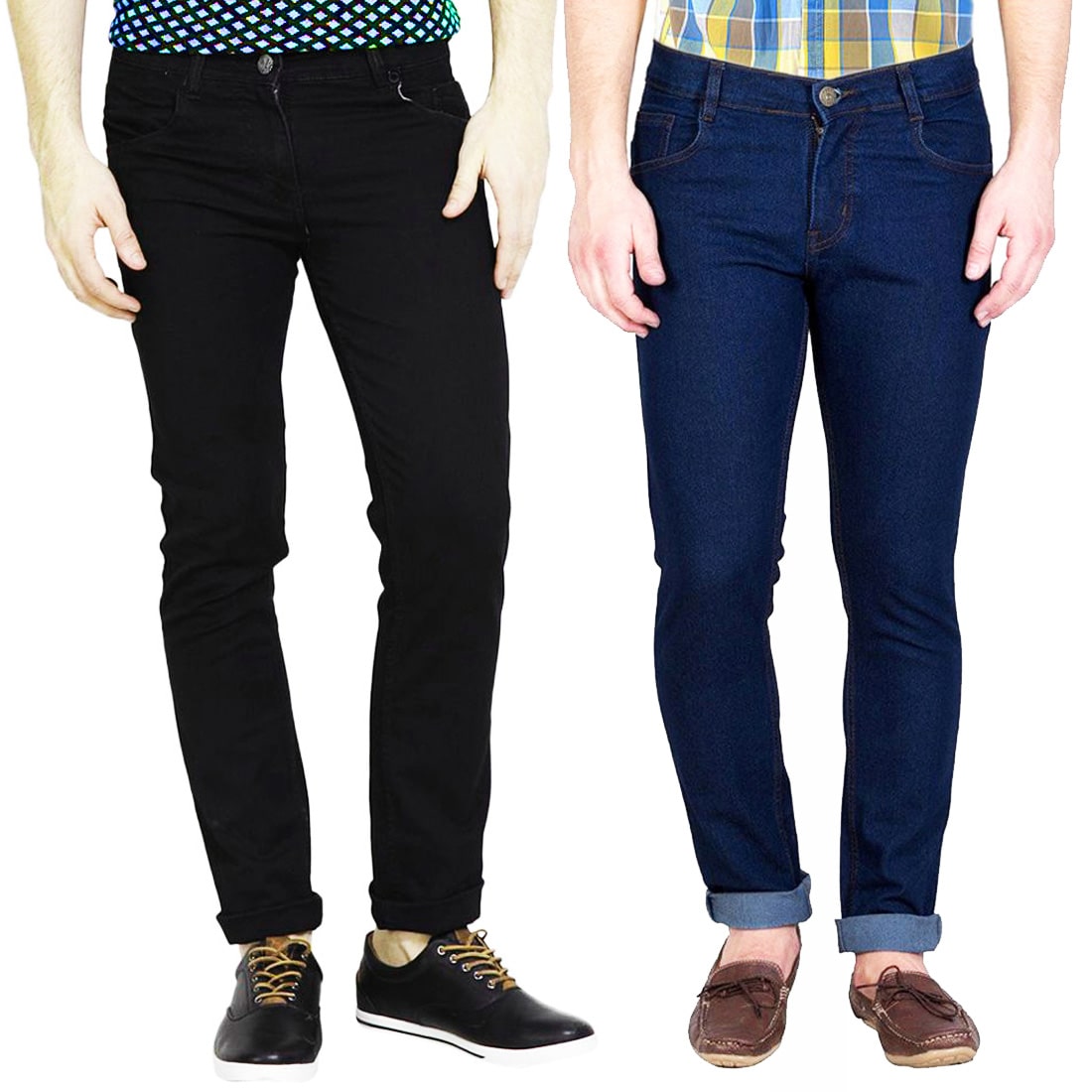 

Masterly Weft Men Blue Black Slim Fit Jeans