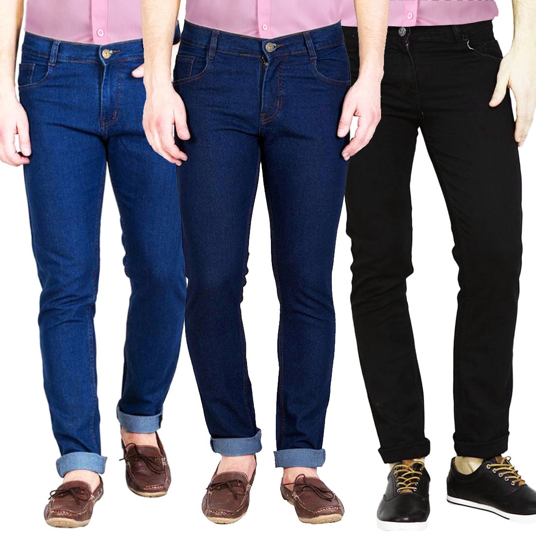 

Masterly Weft Men Blue Black Slim Fit Jeans
