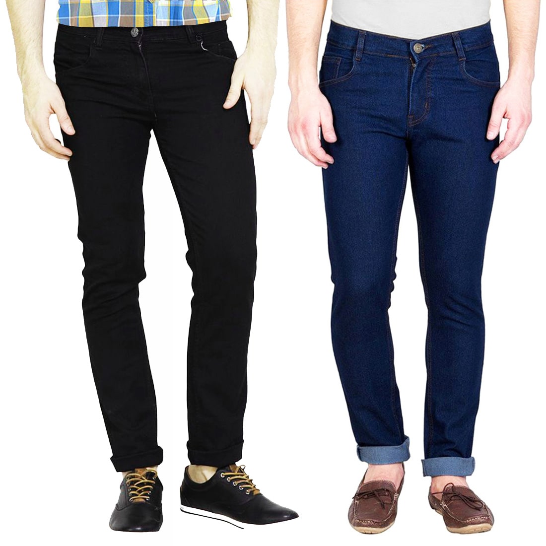 

Masterly Weft Men Blue Black Slim Fit Jeans