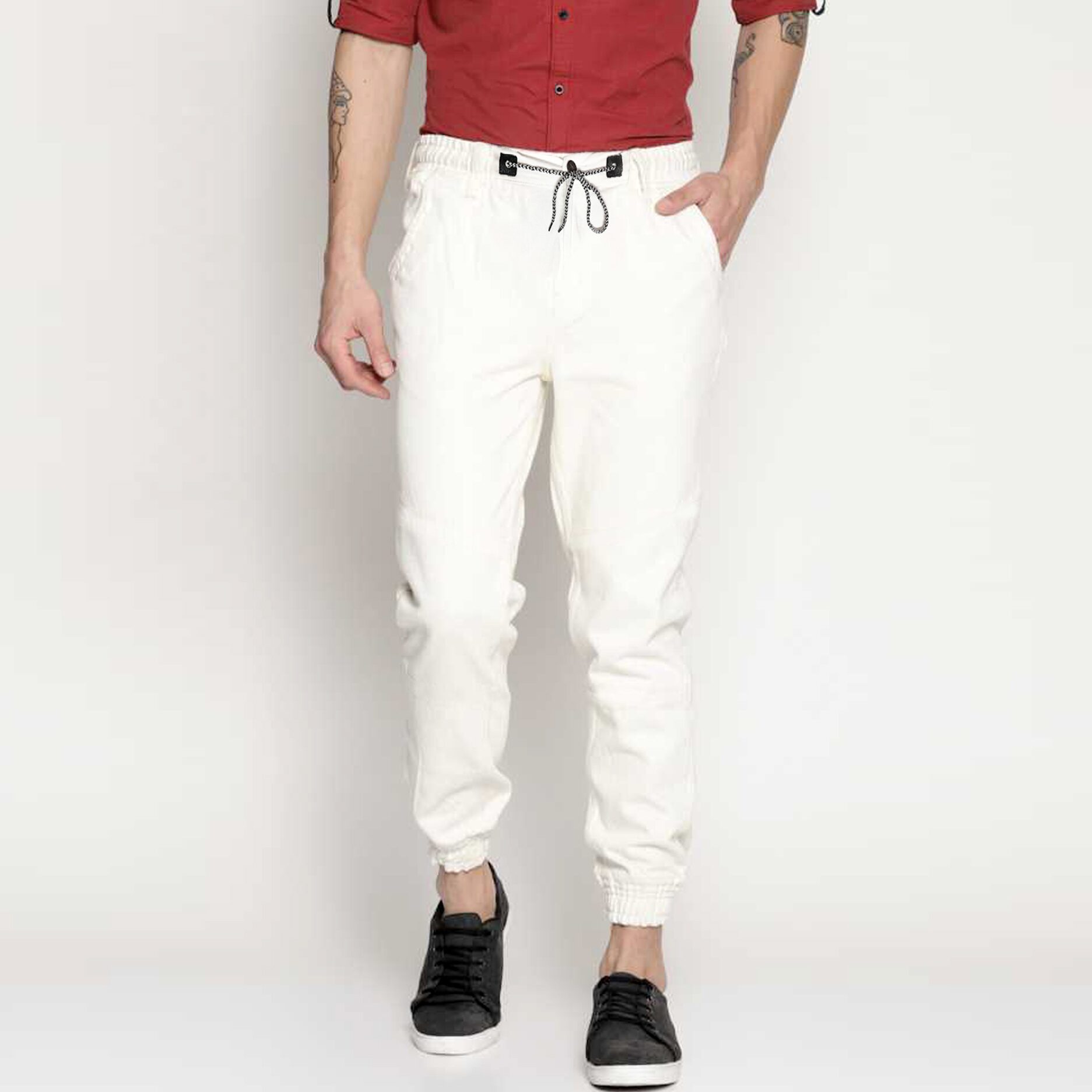 

Masterly Weft Men White Jogger Jeans