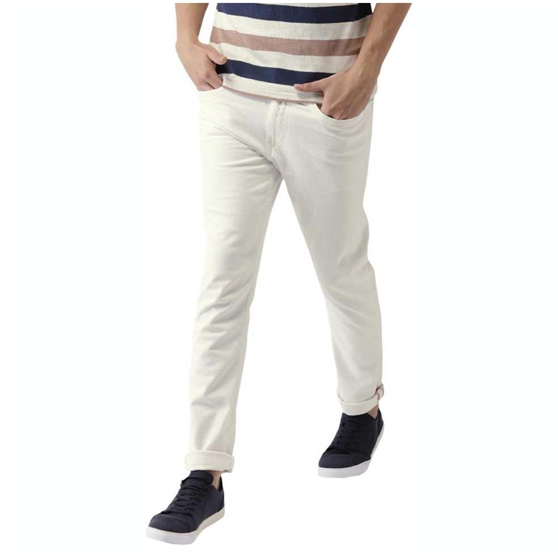 

Masterly Weft Men White Slim Fit Jeans
