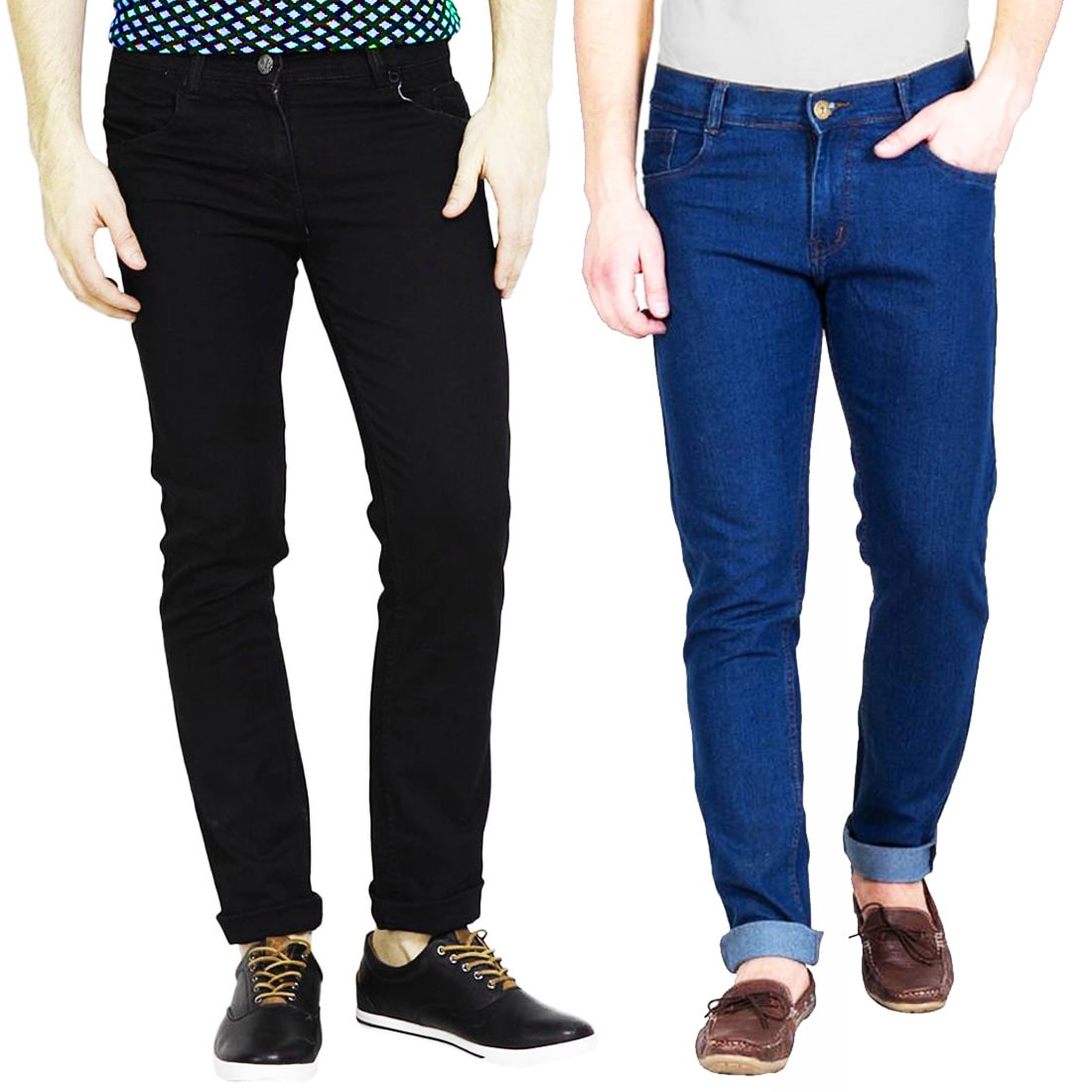 

Masterly Weft Men Blue Black Slim Fit Jeans