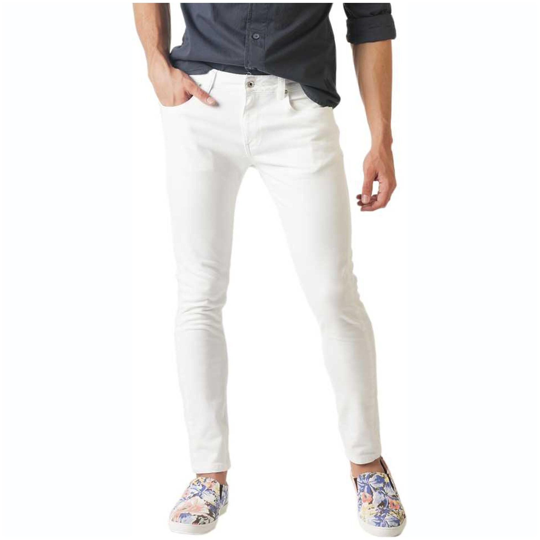 

Masterly Weft Men White Slim Fit Jeans