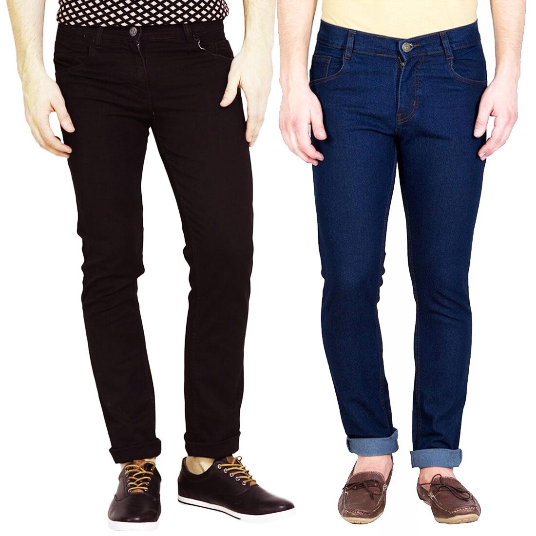 

Masterly Weft Men Blue Black Slim Fit Jeans