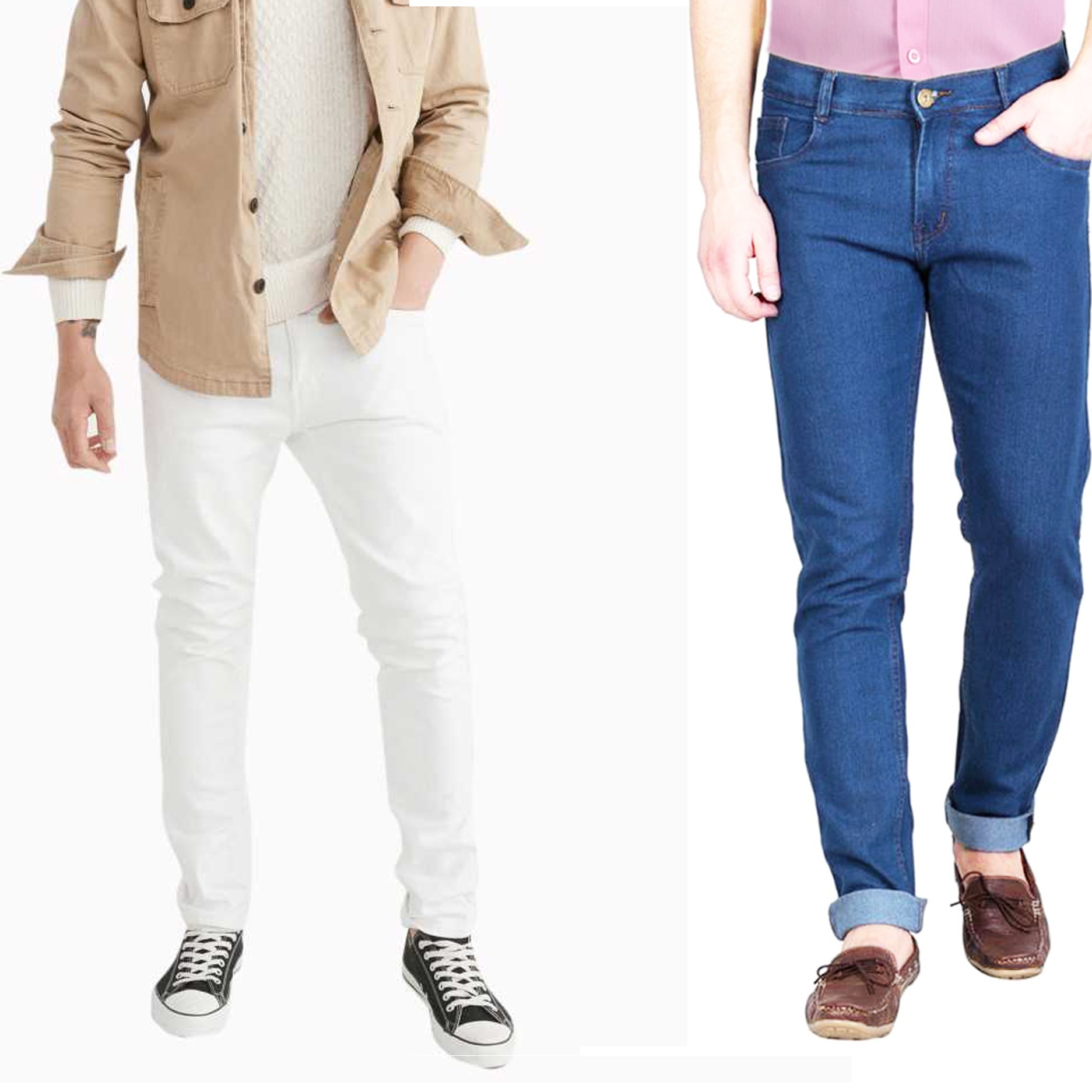 

Masterly Weft Men White Blue Slim Fit Jeans