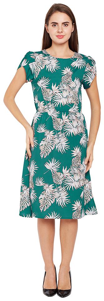 

OXOLLOXO Green Printed A-line dress