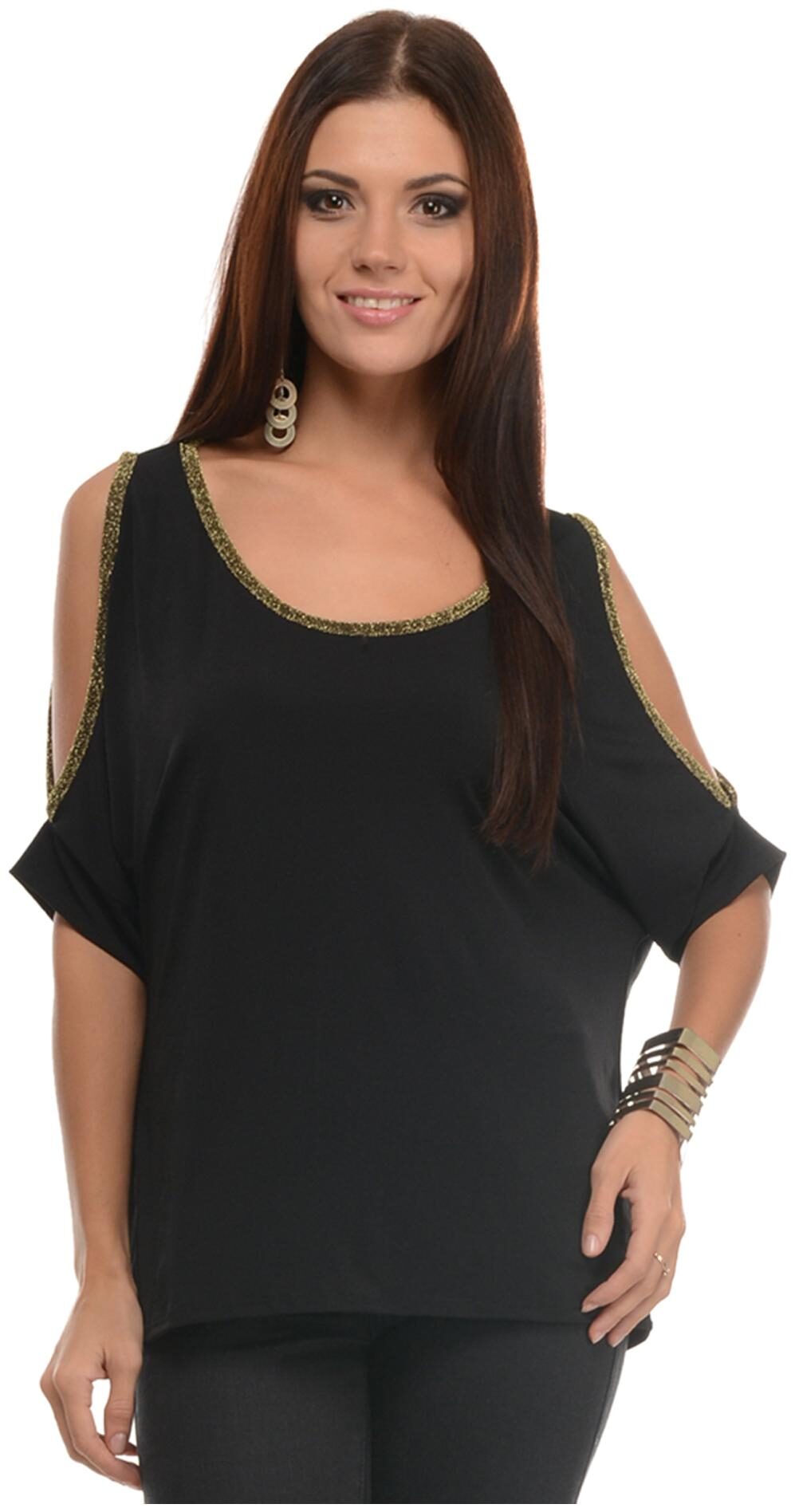 

Mayra Black Viscose Top (Size-S)