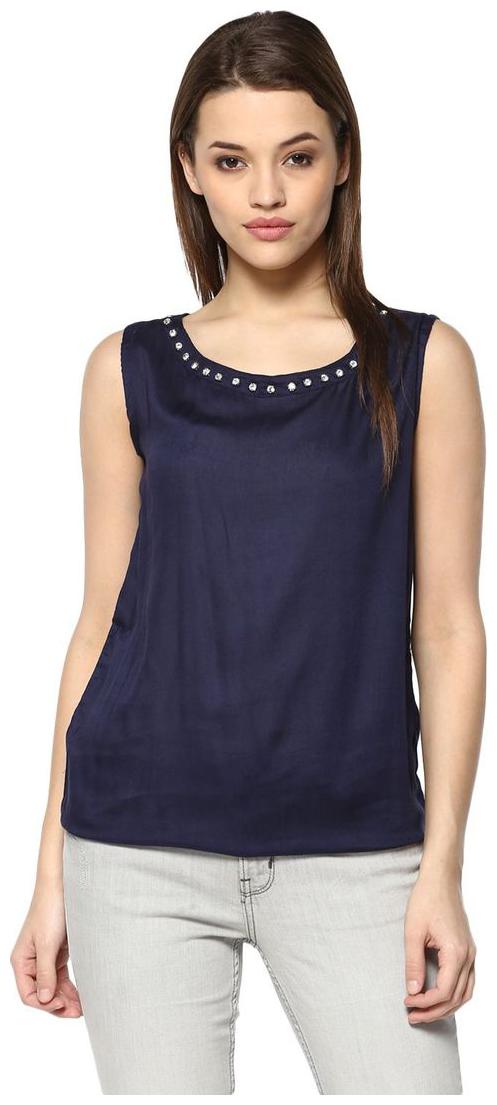 

Mayra Women Solid Regular top - Blue