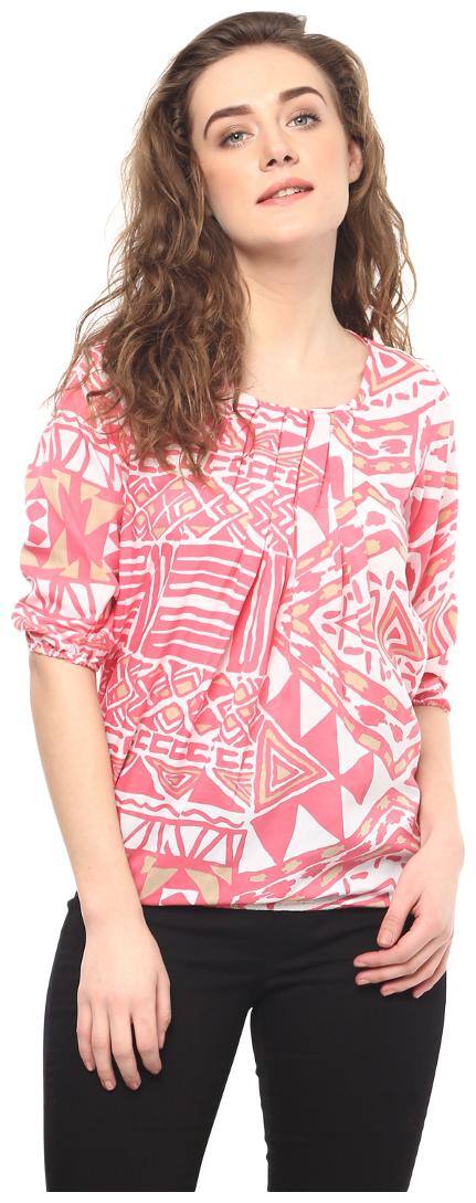 Mayra Women Solid Regular top - Pink