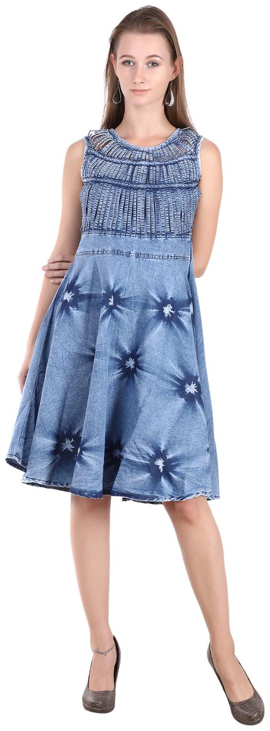 

Meer India Garments Blue Dyed Fit flare dress
