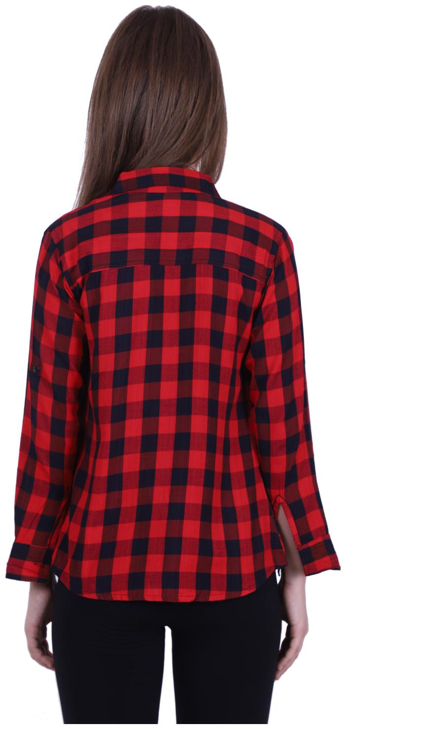 red black check shirt womens india