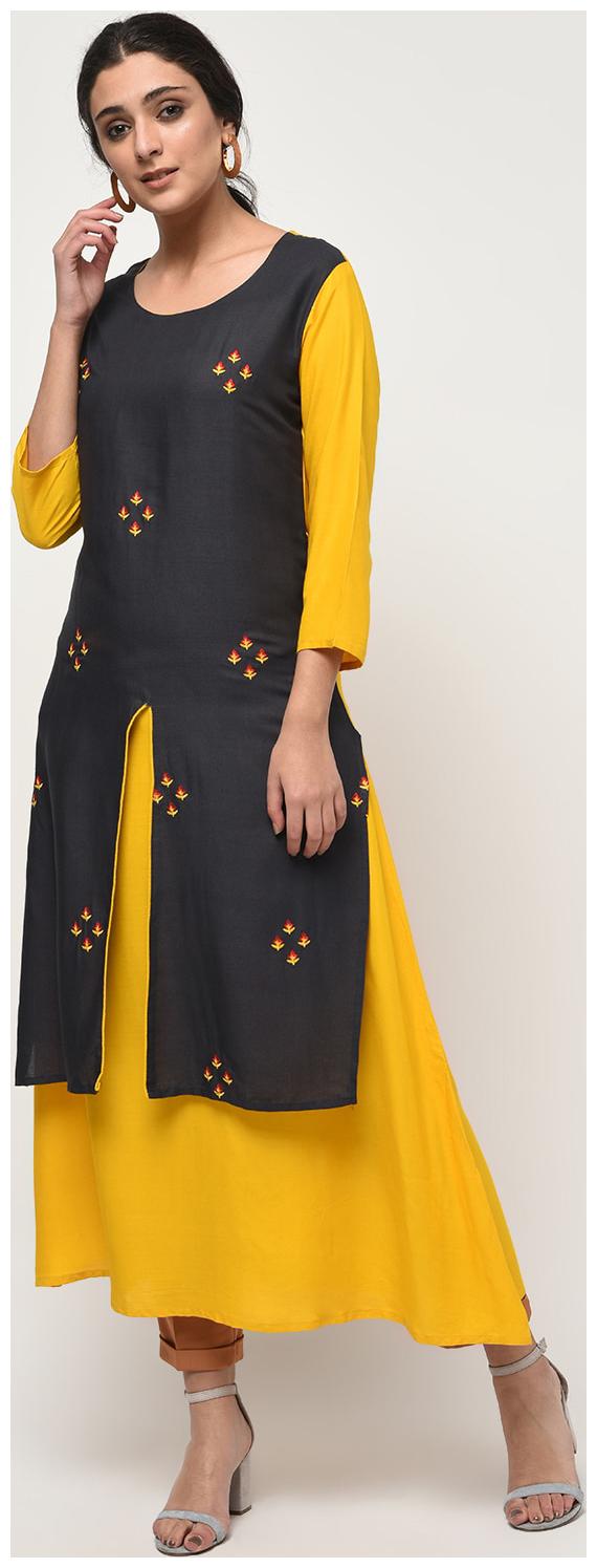

Mehsoos Multi Embroidered Rayon Long Kurti