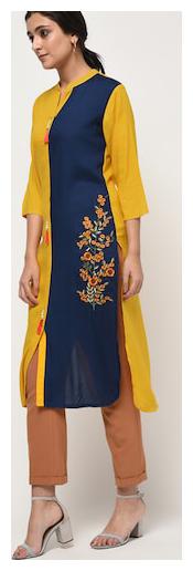 

Mehsoos Women Multi Embroidered Straight Kurti