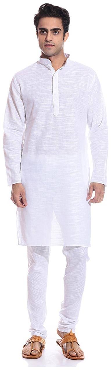Mehta Apparels Linen White Kurta Pyjama