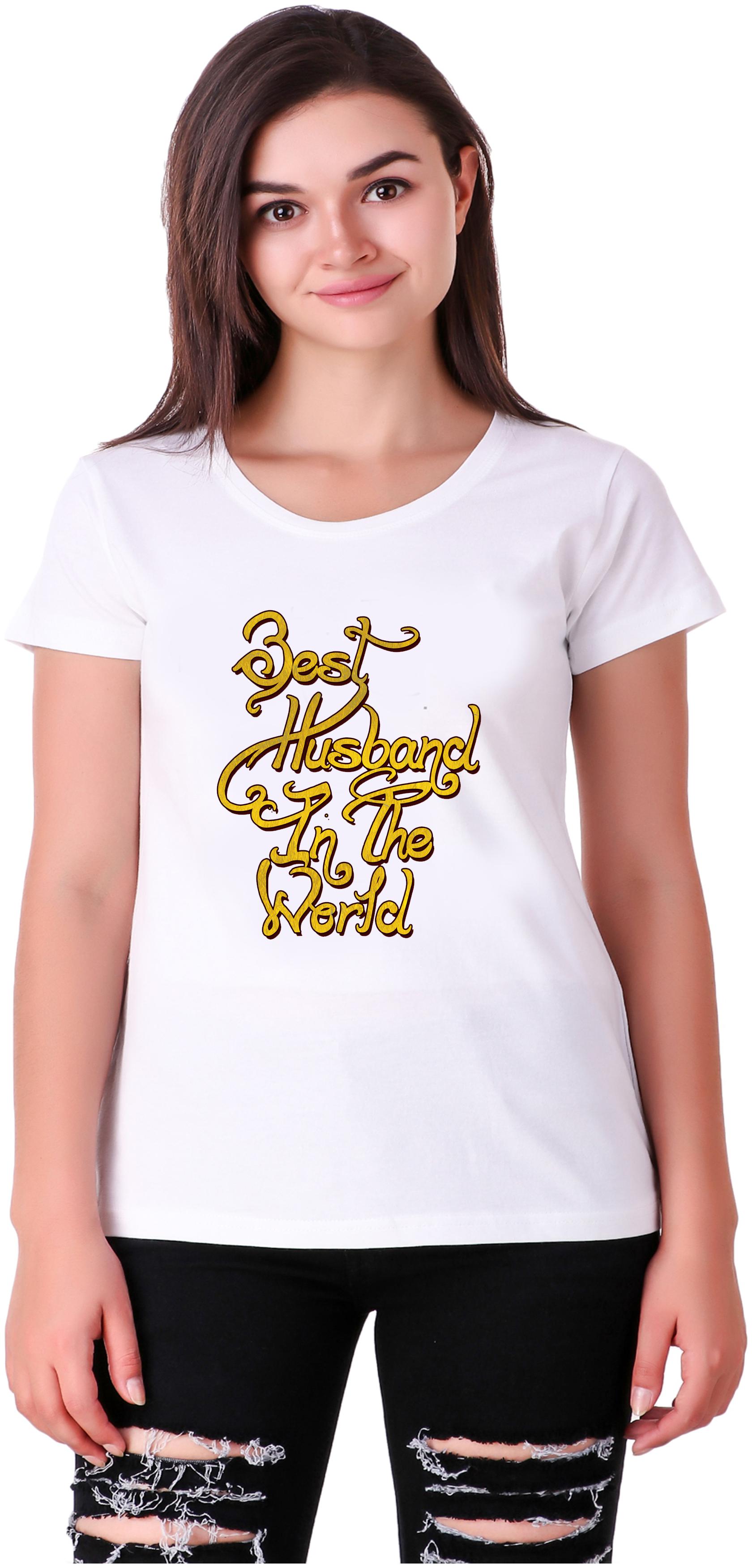 

Mekanshi Women White Regular fit Round neck Polyester T shirt