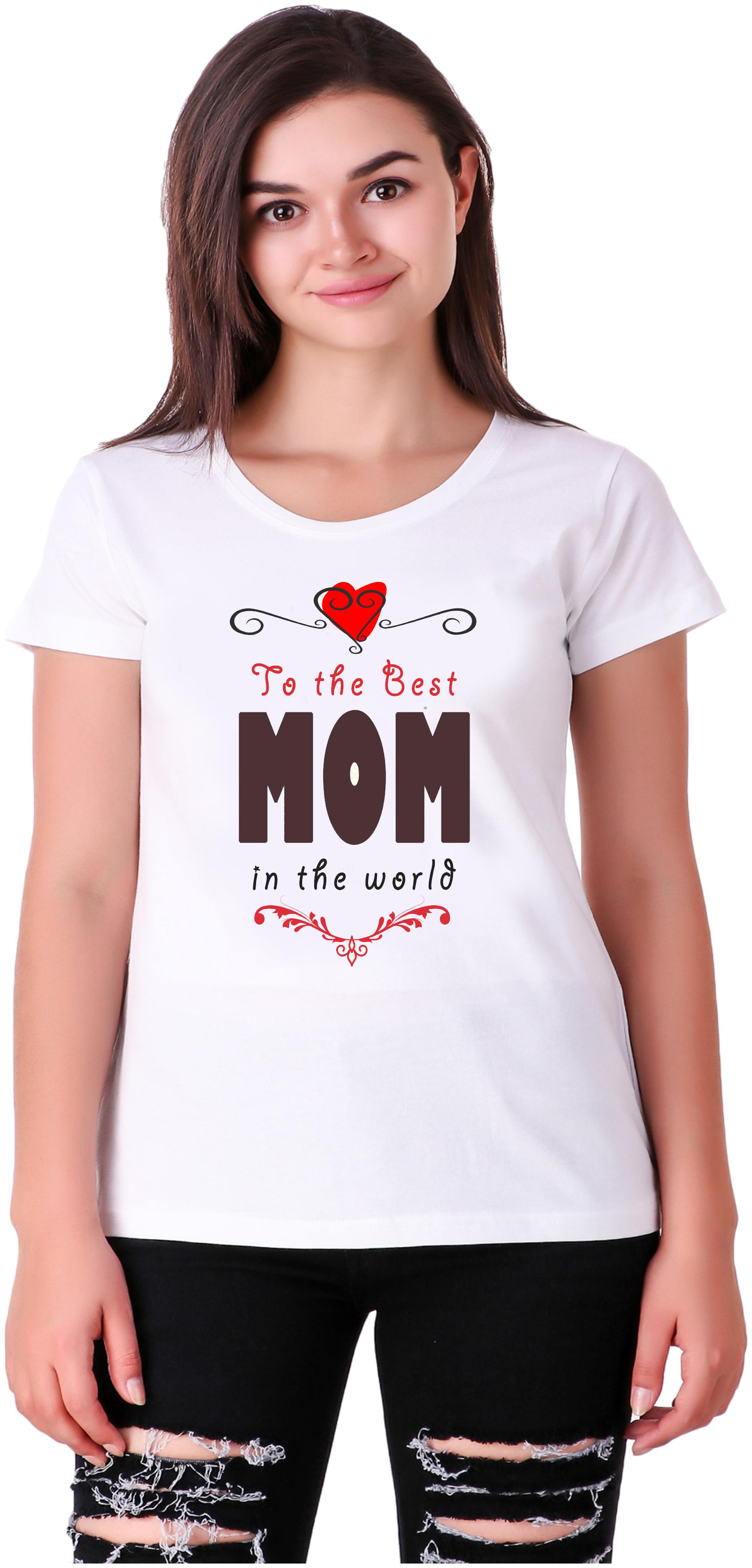 

Mekanshi Women White Regular fit Round neck Polyester T shirt