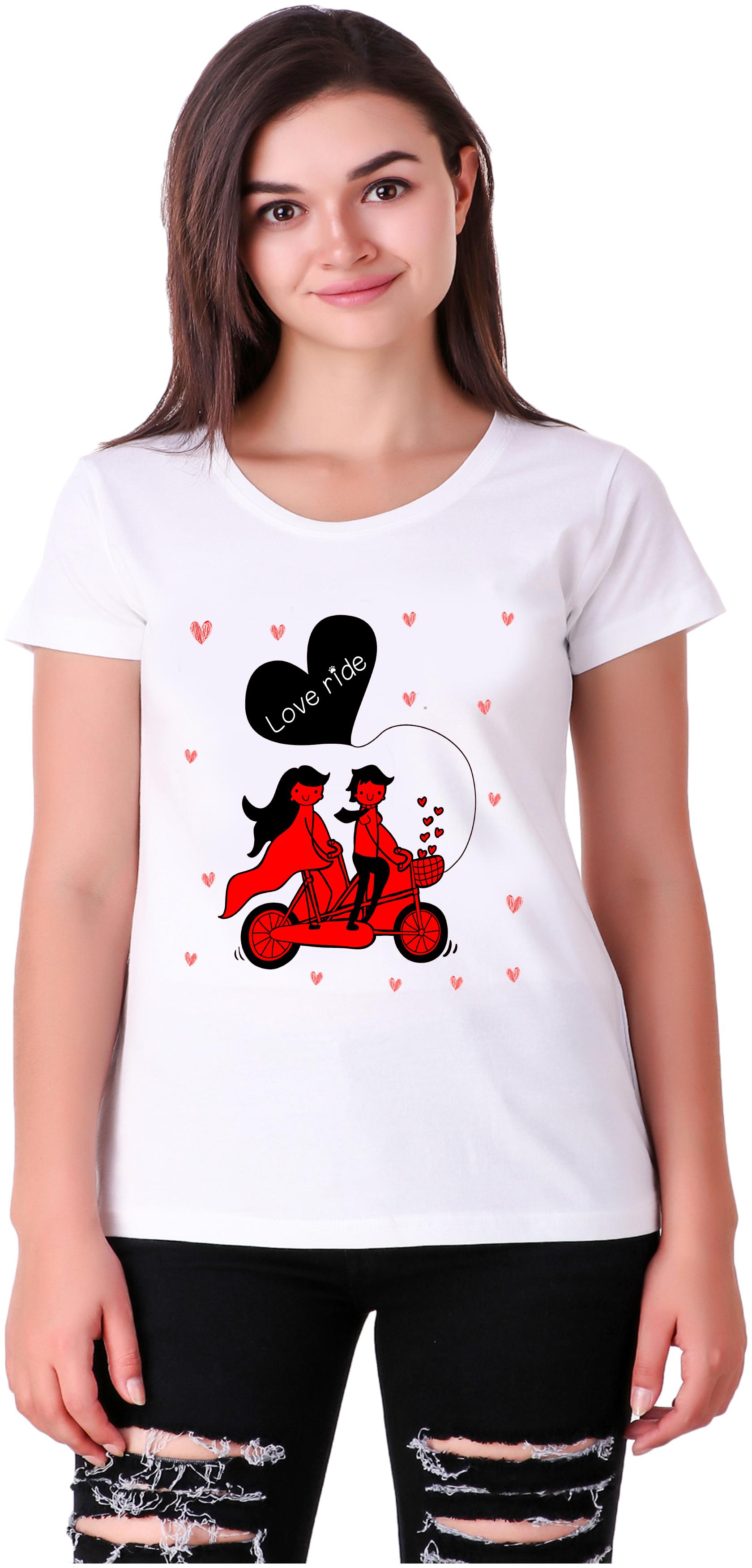 

Mekanshi Women White Regular fit Round neck Polyester T shirt