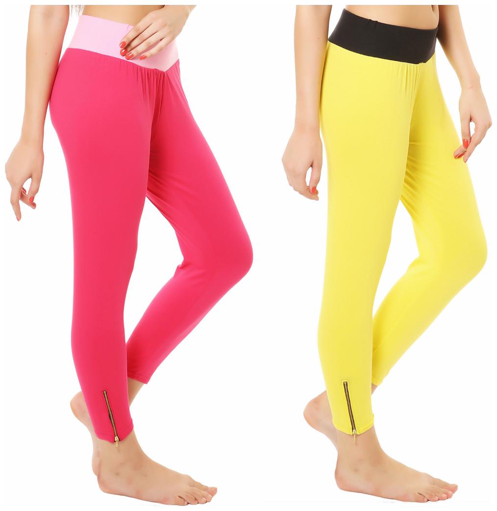 

Melisa Comfortable Cotton Lycra Capri Leggings for Women Pack of 2