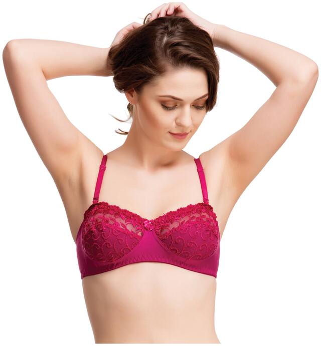 Melisa Non Padded Cotton Balconette Bra - Maroon