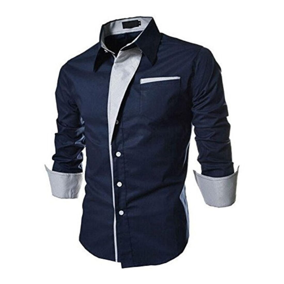 

Men Casual Solid Slim Blue Color Shirt