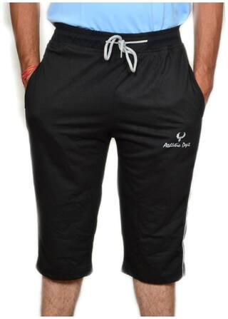Men Hosiery Cotton Capri Black