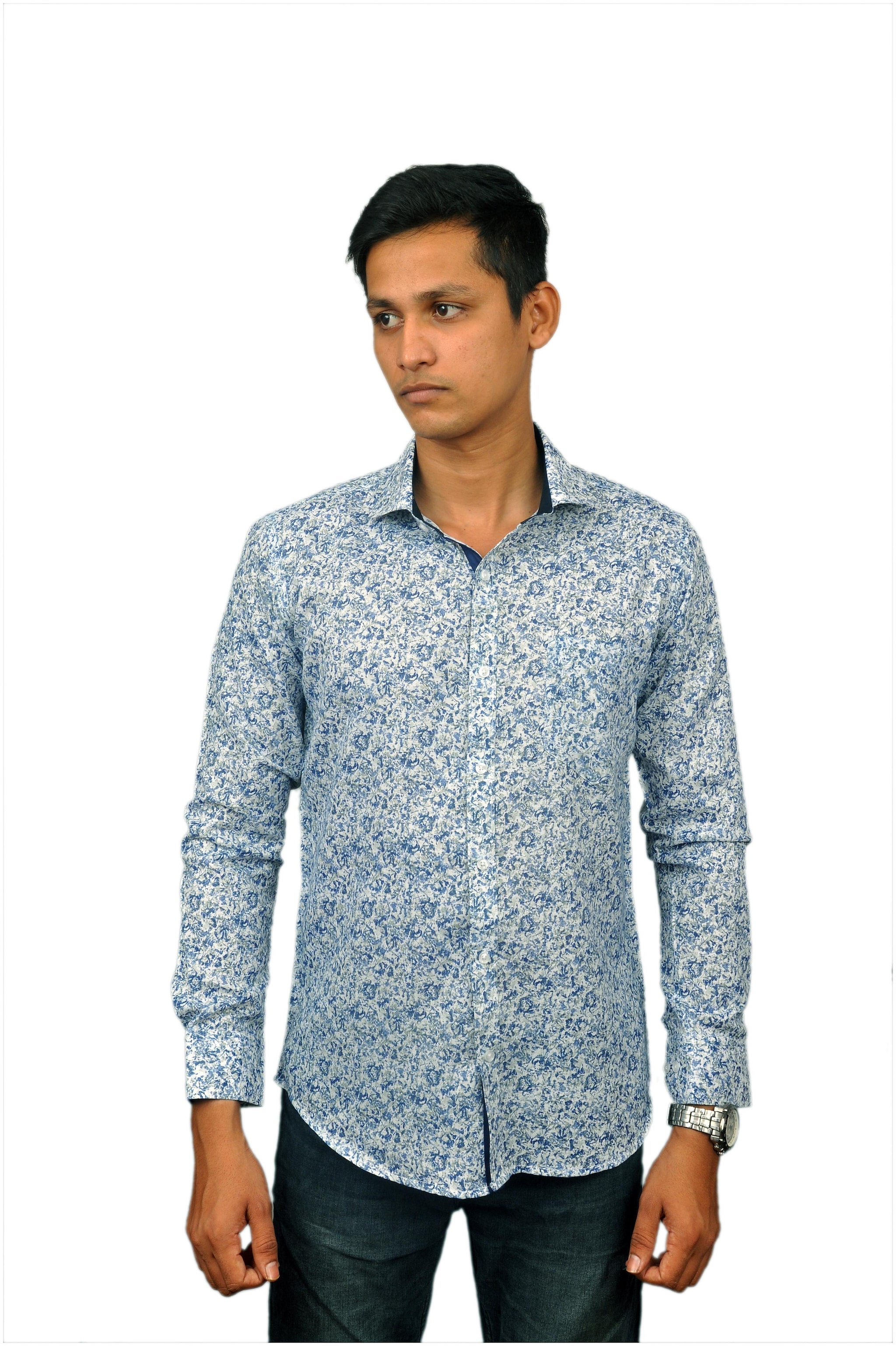 

Kleren Chapell Men Blue Printed Slim Fit Casual Shirt