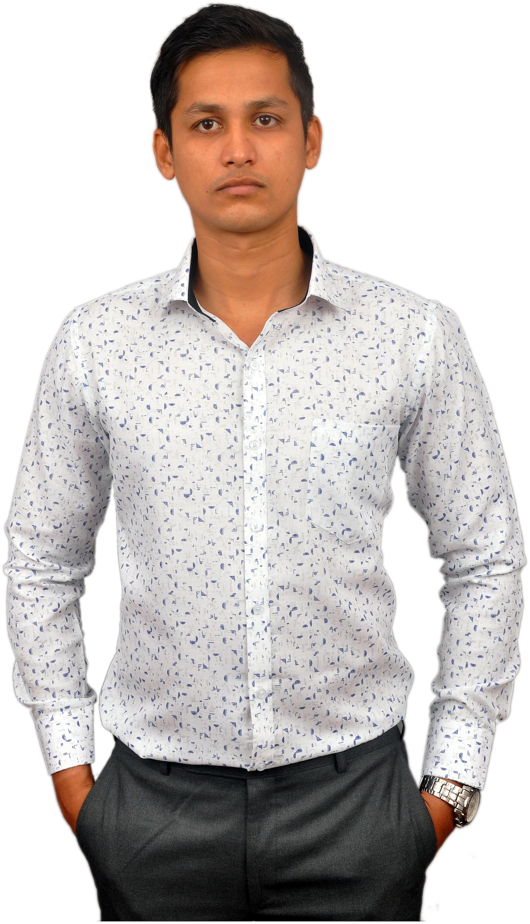 

Kleren Chapell Men Blue Printed Slim Fit Casual Shirt