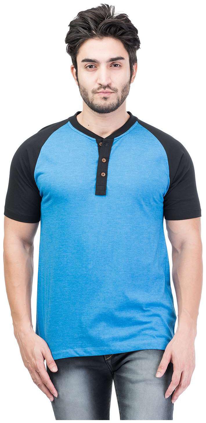 

Kalt Men Blue Regular fit Cotton Blend Henley neck T-Shirt - Pack Of 1