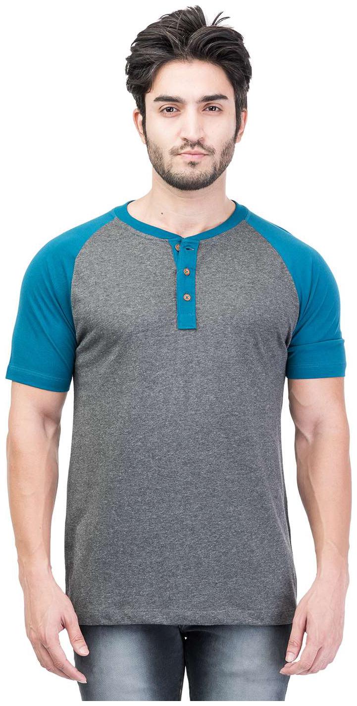 

Kalt Men Grey Regular fit Cotton Blend Henley neck T-Shirt - Pack Of 1