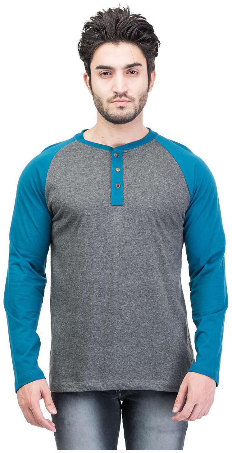 

Kalt Men Grey Regular fit Cotton Blend Henley neck T-Shirt - Pack Of 1