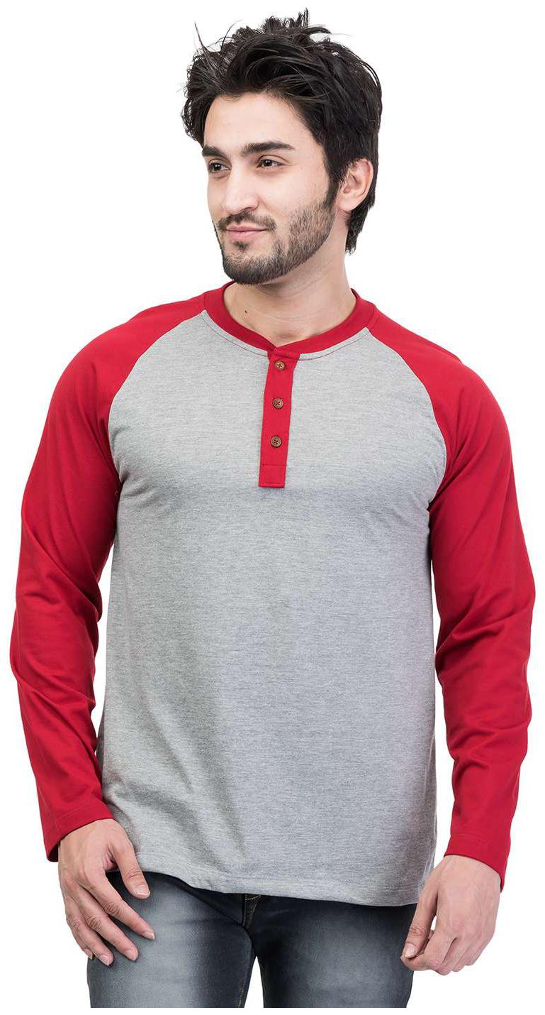 

Kalt Men Grey Regular fit Cotton Blend Henley neck T-Shirt - Pack Of 1