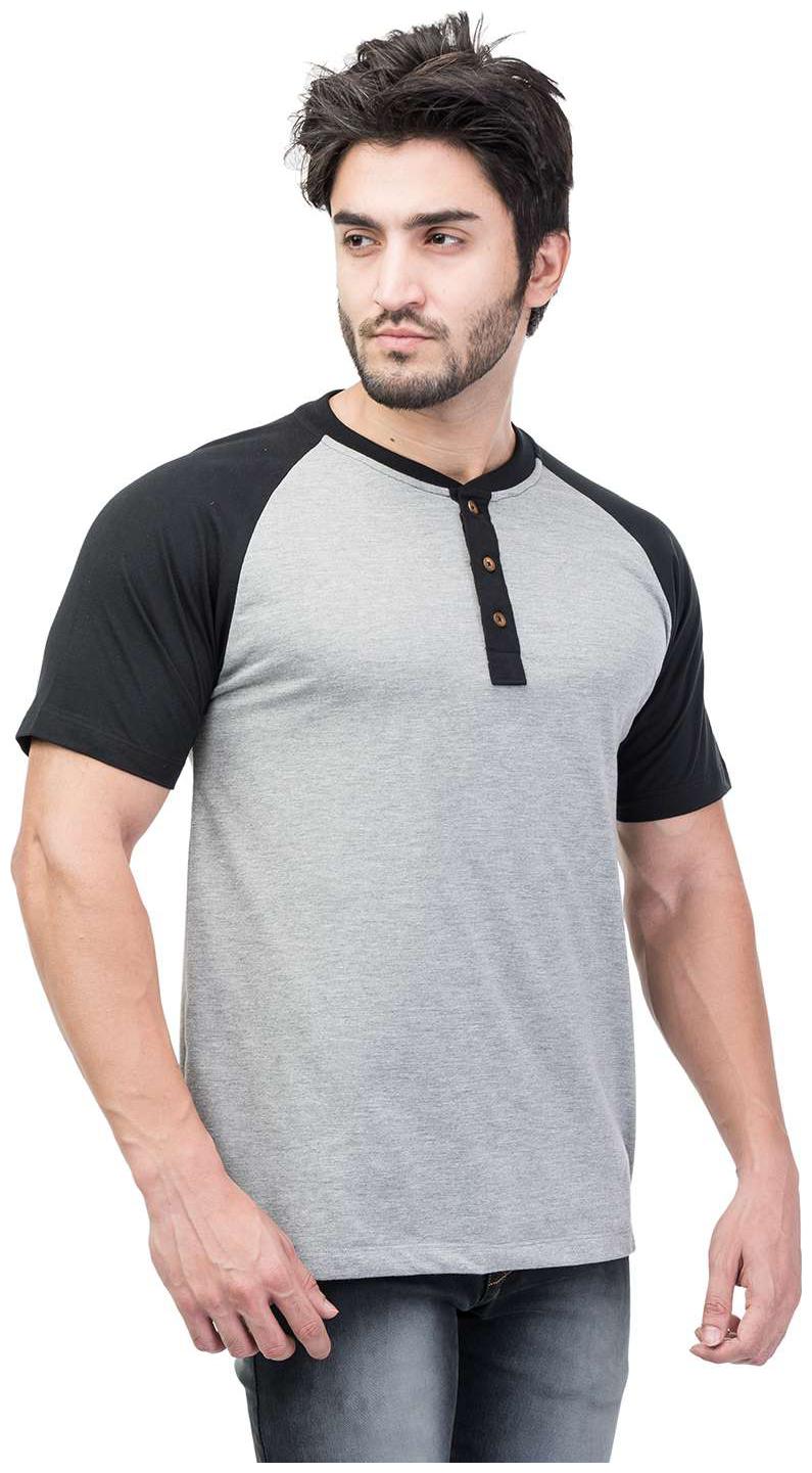 

Kalt Men Grey Regular fit Cotton Blend Mandarin collar T-Shirt - Pack Of 1