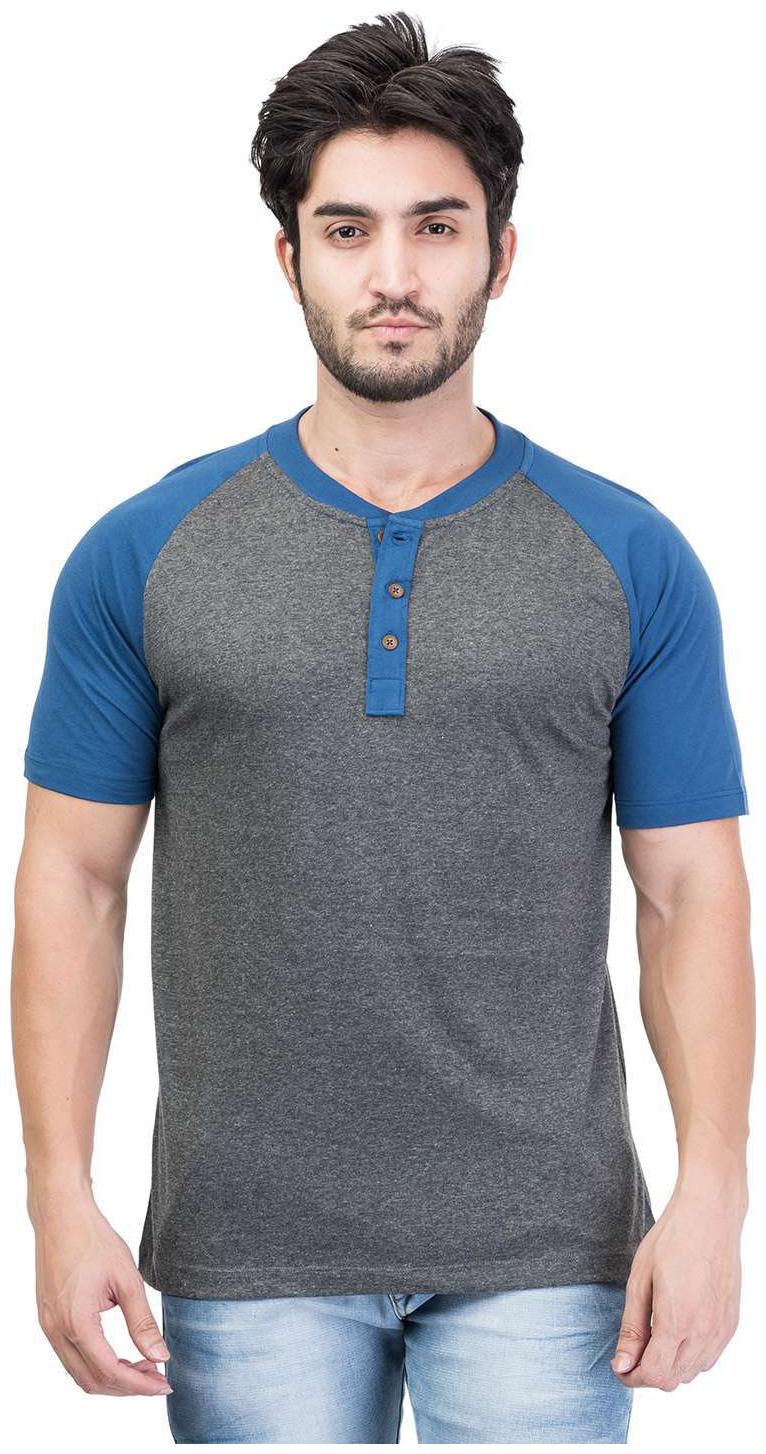 

Kalt Men Grey Regular fit Cotton Blend Henley neck T-Shirt - Pack Of 1