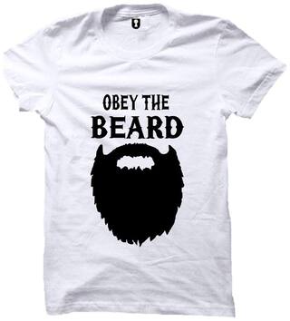 Men's Fear The Beard White T Shirt
