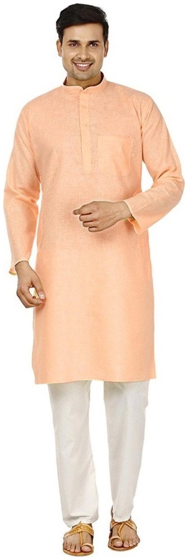 

Men s Khadi Linen Kurta Pyjama Set-basic Wear By Royal Kurta
