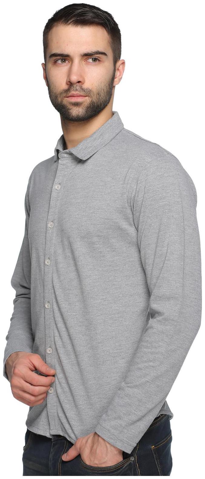 

Club York Men Grey Solid Regular Fit Casual Shirt