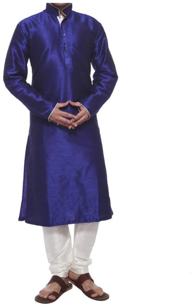 

Men s Luxury Art Silk Blend Designer Occasional Kurta Churidar Set By Royal Kurta